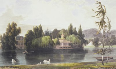 Ansicht von Virginia Water mit Gartentempeln, aus 